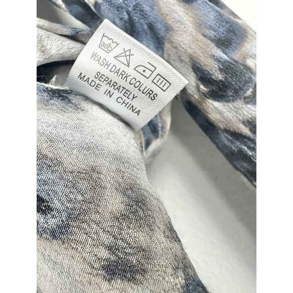 Akoz De Toi Blue Tie Dye Women's Size Large Collared Button Down Shirt Top - Picture 8 of 8